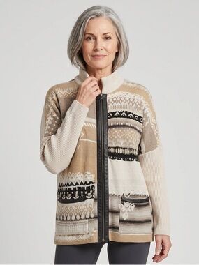 Chacok Meribel Zip Cardigan Sweater Women’s Size 1 Wool Blend Made in France